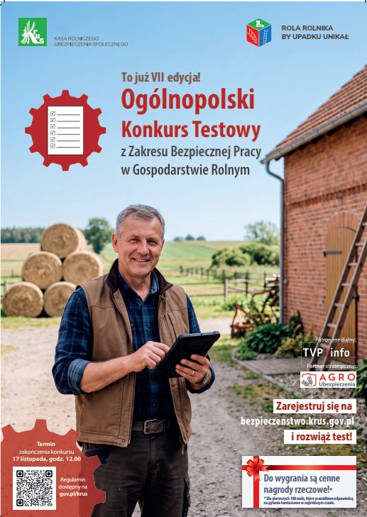 VII Ogólnopolski Konkurs Testowy z Bezpiecznej Pracy w Gospodarstwie Rolnym